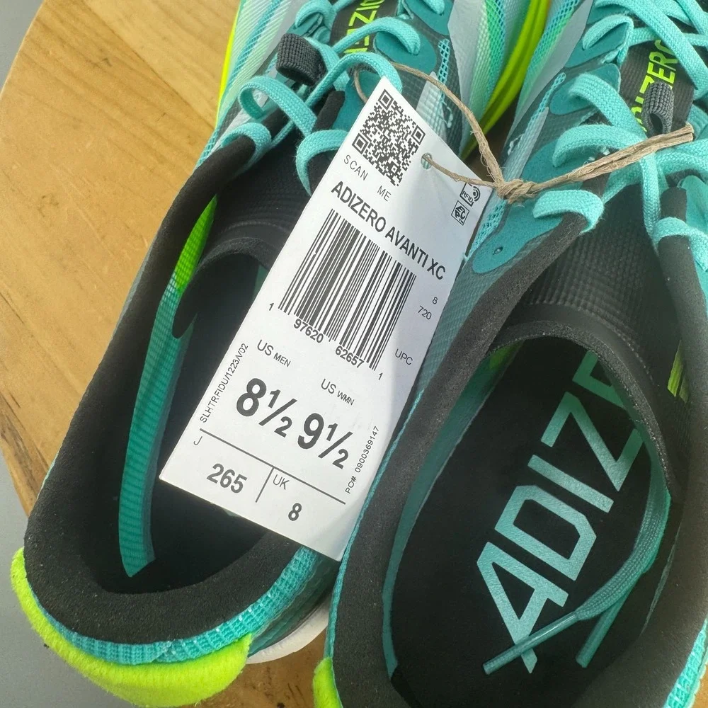 Mens‎ 8.5 /  Womens 9.5 - Adidas Adizero Avanti XC Track Spikes Aqua Blue NEW